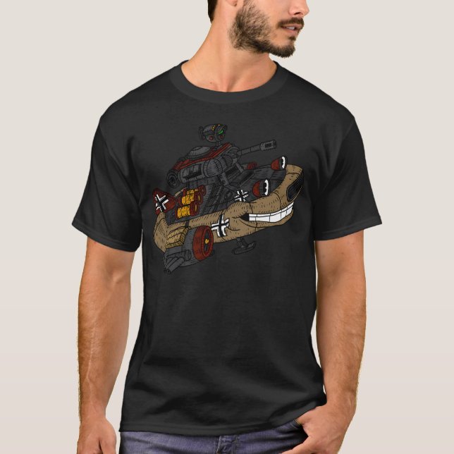 Iron Sky. Ww2 German Cars Ufo. T-Shirt (Front)