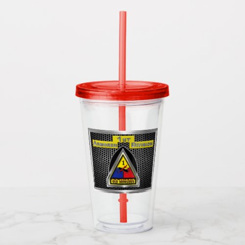 Iron Soldiers 1st Armored Division Acrylic Tumbler