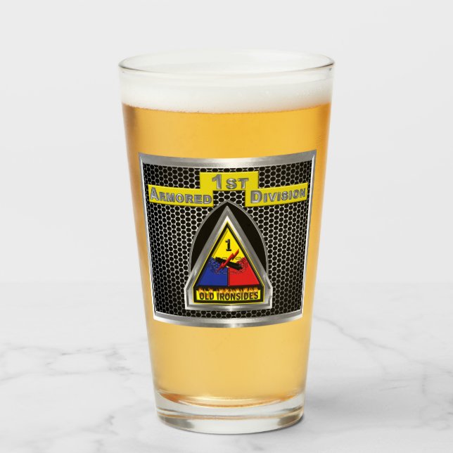 “Iron Soldiers” 1st Armored Division Glass (Front Filled)