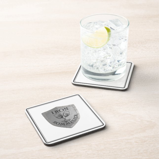 Iron Sommelier Wine Lover  Beverage Coaster (Right Side)