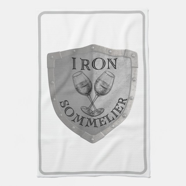 Iron Sommelier Wine Lover  Kitchen Towel (Vertical)
