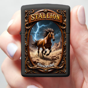 Iron Stallion Desert Storm Horse Case Zippo Lighter