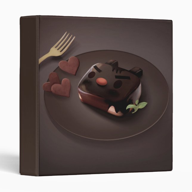 Iron T Bittersweet Mood: Dark Chocolate Cake Art 3 Ring Binder (Front/Spine)