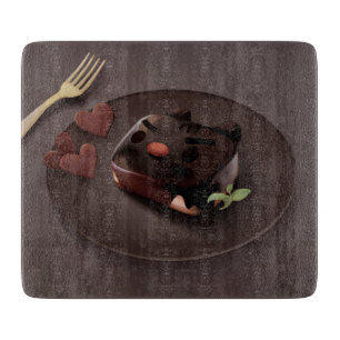 Iron T Bittersweet Mood: Dark Chocolate Cake Art Cutting Board