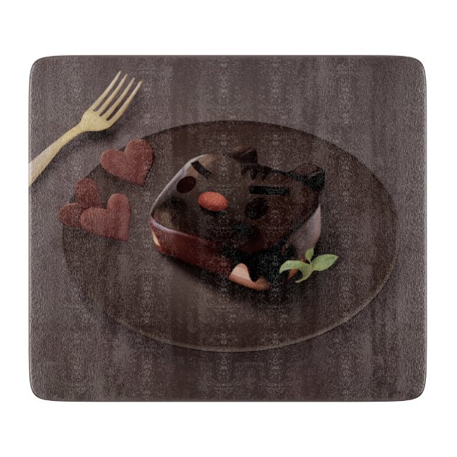 Iron T Bittersweet Mood: Dark Chocolate Cake Art Cutting Board (Front)