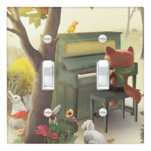Iron T. Fox: Woodland Piano Solo Music Art Light Switch Cover