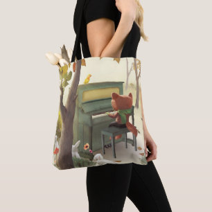 Iron T. Fox: Woodland Piano Solo Music Art Tote Bag