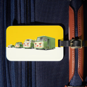 Iron T: Retro Cartoon Cars & Vans Lineup Luggage Tag