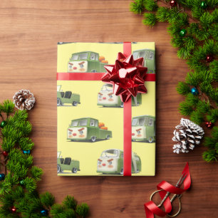 Iron T: Retro Cartoon Cars & Vans Lineup Wrapping Paper
