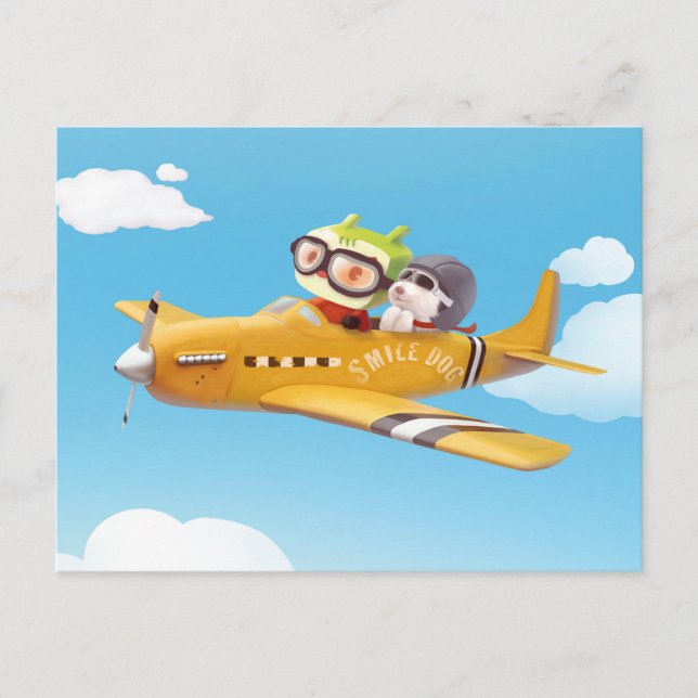 Iron T & Smile Pup: High Flying Adventure Announcement Postcard (Front)