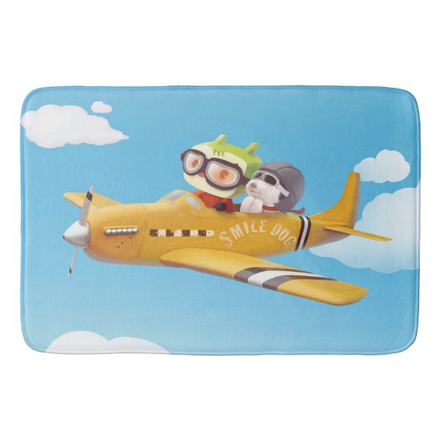 Iron T & Smile Pup: High Flying Adventure Bath Mat (Front)