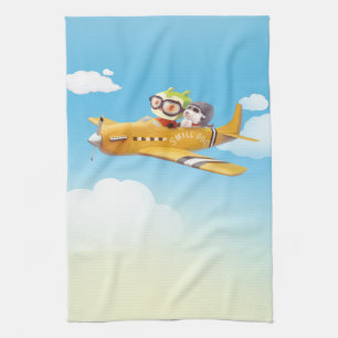 Iron T & Smile Pup: High Flying Adventure Kitchen Towel
