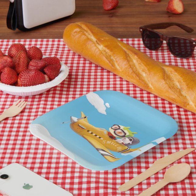 Iron T & Smile Pup: High Flying Adventure Paper Plates (Picnic)