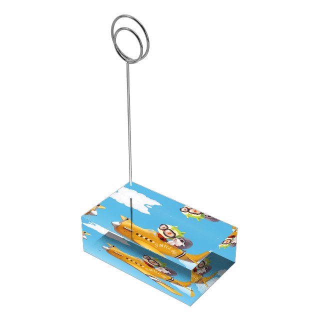 Iron T & Smile Pup: High Flying Adventure Place Card Holder (Corner)