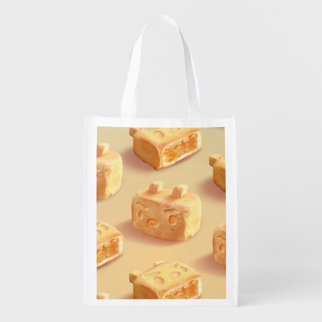 Iron T: Taiwanese Pineapple Cake Pattern Grocery Bag (Front)