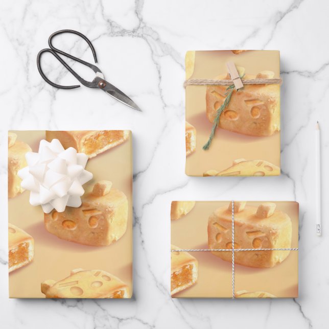 Iron T: Taiwanese Pineapple Cake Pattern Wrapping Paper Sheets (Front)