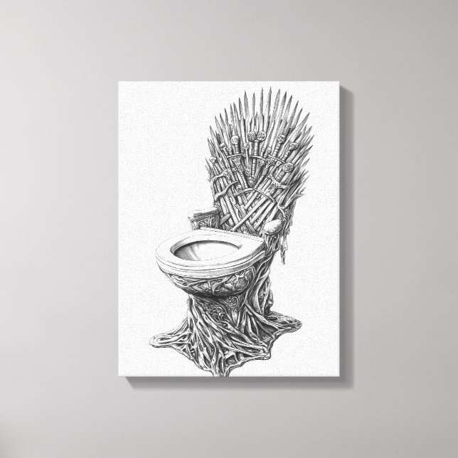 Iron Throne Toilet – Funny Game of Thrones Canvas Print (Front)