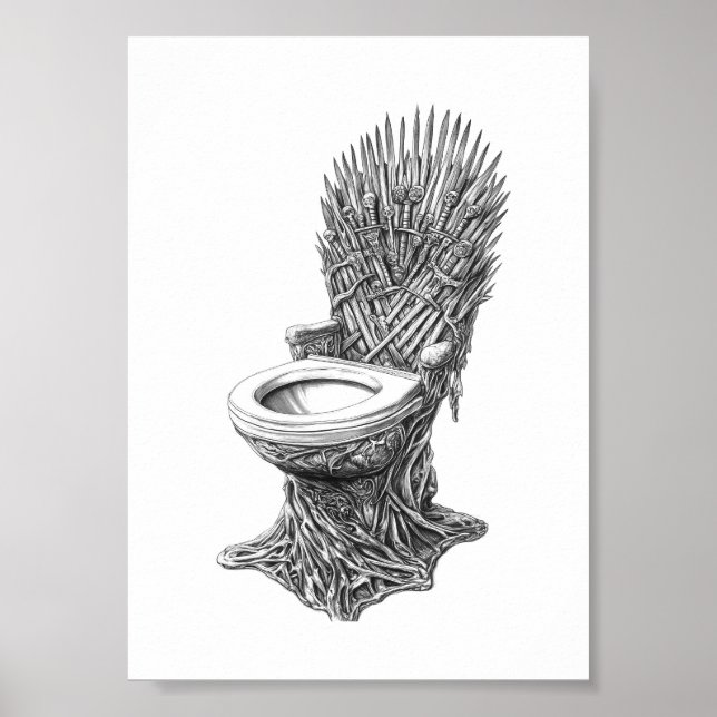 Iron Throne Toilet – Funny Game of Thrones Poster (Front)