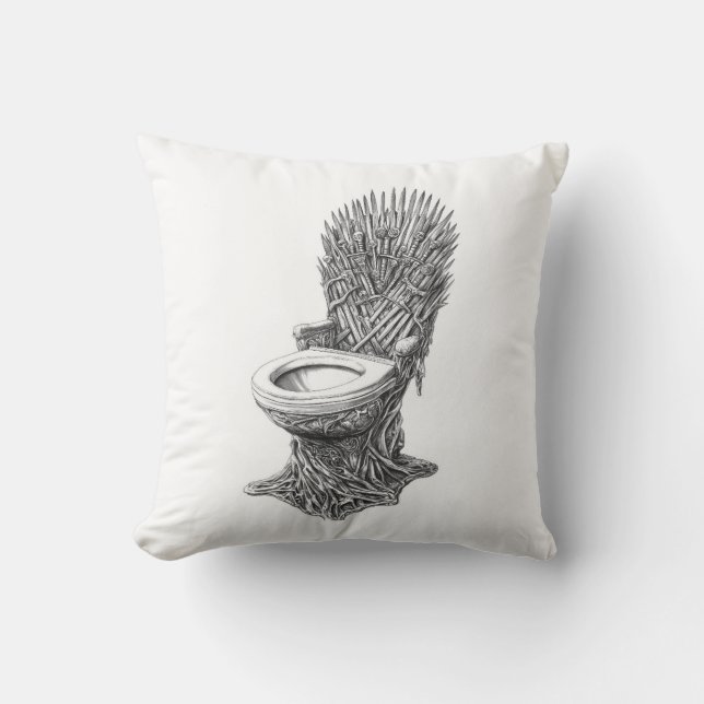 Iron Throne Toilet – Funny Game of Thrones Throw Pillow (Front)