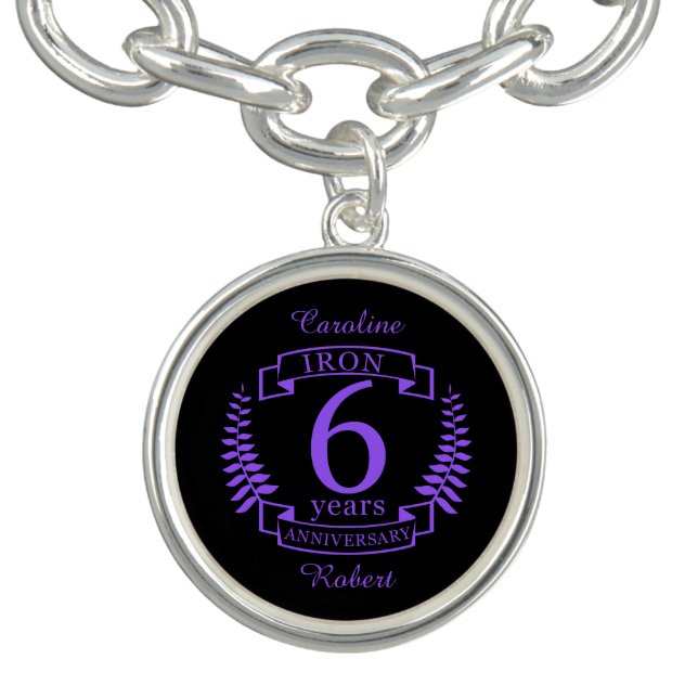 Iron wedding anniversary 6 years bracelet (Design)
