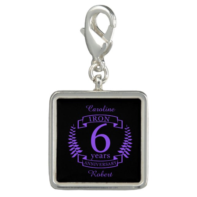 Iron wedding anniversary 6 years charm (Front)