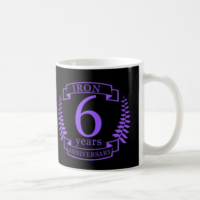 Iron wedding anniversary 6 years coffee mug (Right)