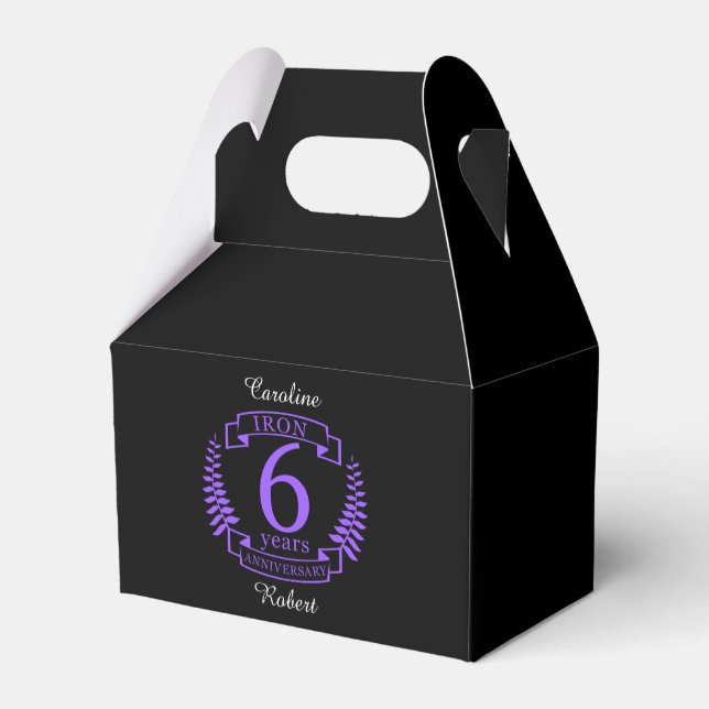 Iron wedding anniversary 6 years favor boxes (Back Side)