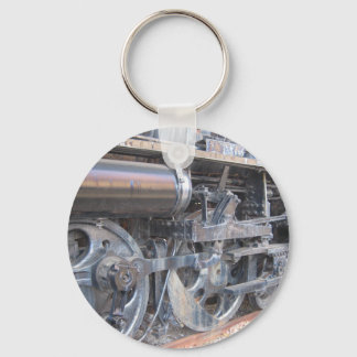 Iron Wheels of a Majestic Iron Horse Locomotive Keychain