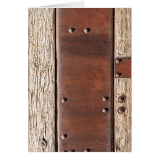 Iron, wood, bolts strong tough NOTE thank birthday Cards