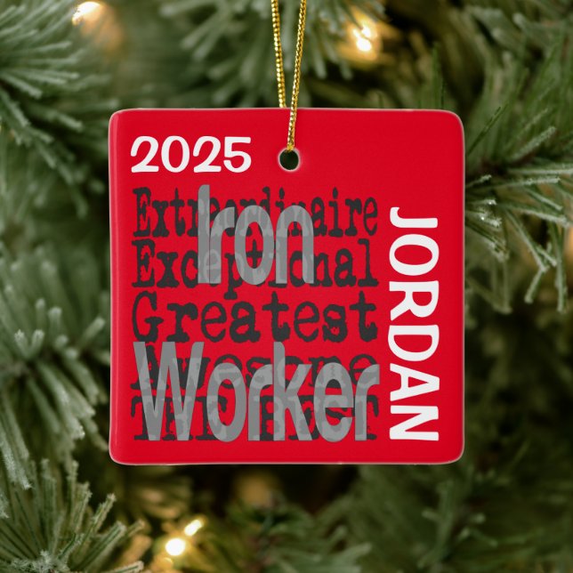 Iron Worker Extraordinaire CUSTOM Ceramic Ornament (Tree)