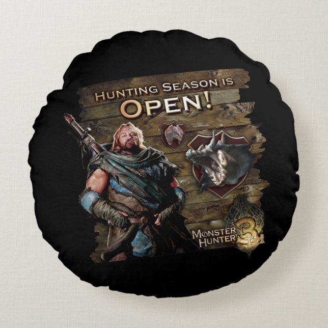 Ironbeard McCullough, Hunting season is open! 2 Round Pillow (Front)