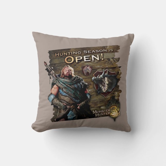 Ironbeard McCullough, Hunting season is open! Throw Pillow (Front)
