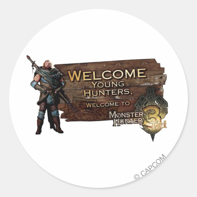 Ironbeard McCullough, Welcome young hunters to Mon Classic Round Sticker (Front)