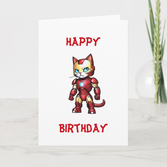 Ironcat Happy Birthday Card (Front)