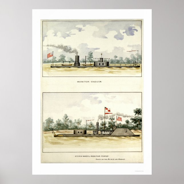 Ironclad Oneota by D.M.N. Stouffer 1864 Poster (Front)