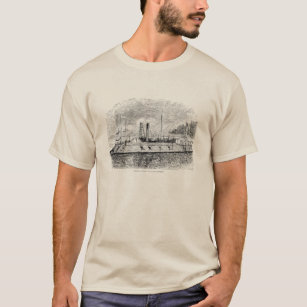 Ironclad River Gunboat Engraving - Union Civil War T-Shirt