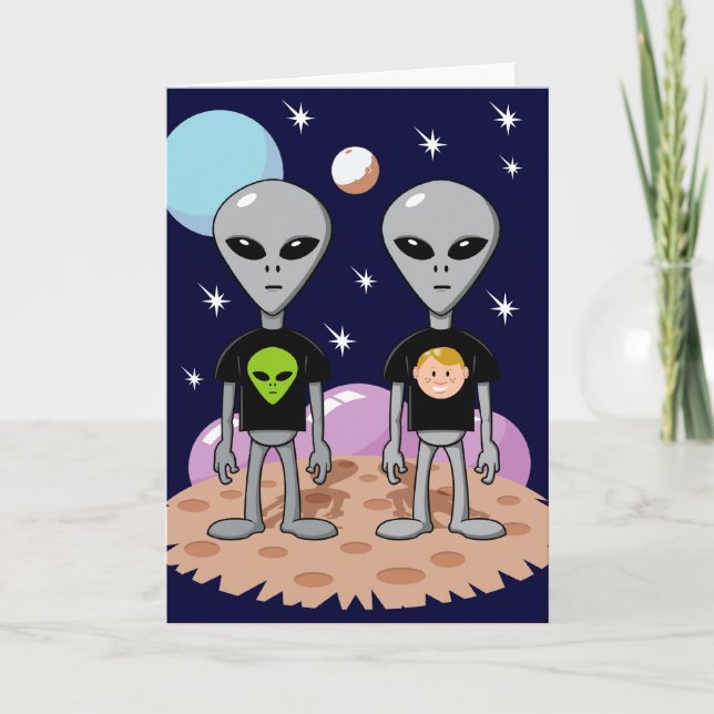 Ironic Alien Birthday Card (Front)