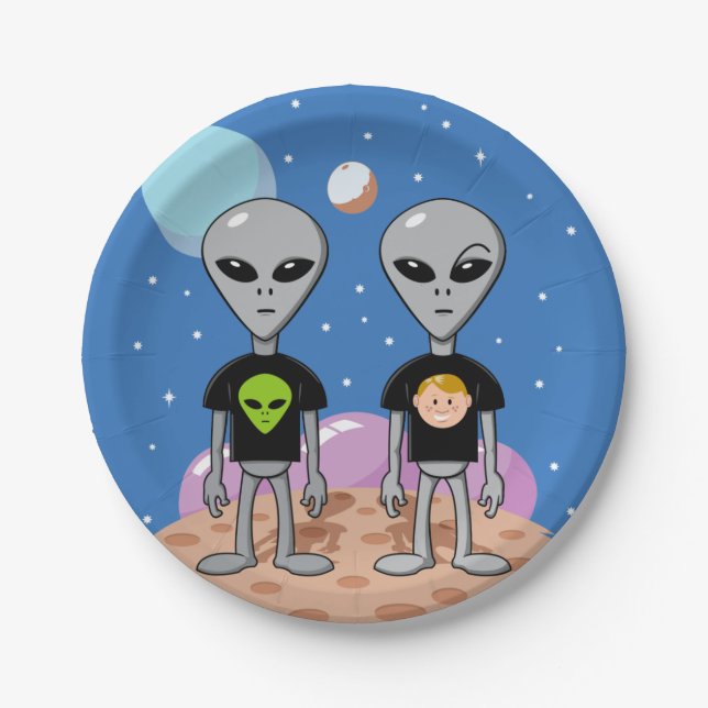 Ironic Aliens Paper Plates (Front)