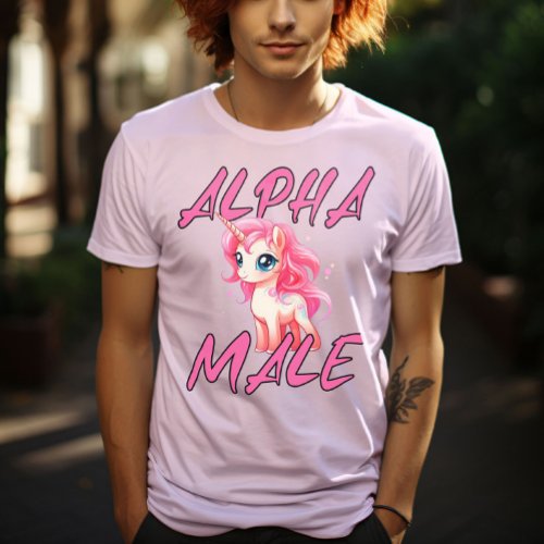 Ironic Alpha Male Cute Pink Unicorn Sarcastic T_Shirt