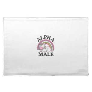Ironic Alpha Male Unicorn Rainbow Tank Top_1 Cloth Placemat