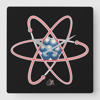 Ironic Atomic Square Wall Clock