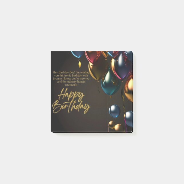 Ironic Birthday Boy Post-it Notes (Front)