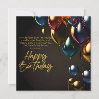 Ironic Birthday Boy Save The Date