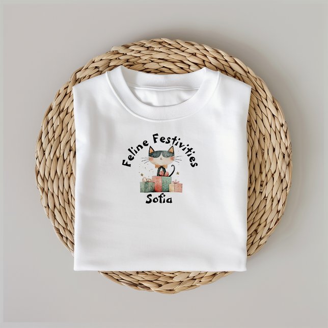 Ironic Cat Mom Christmas Gift with name T-Shirt (Creator Uploaded)