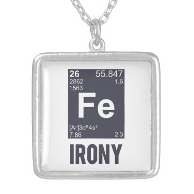 Ironic Chemical Element FE Irony Silver Plated Necklace