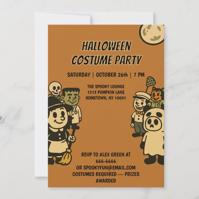 Ironic Monster Halloween Costume Party  Invitation (Front)