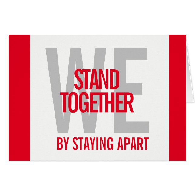 Ironic We Stand Together By Staying Apart Cards (Front Horizontal)