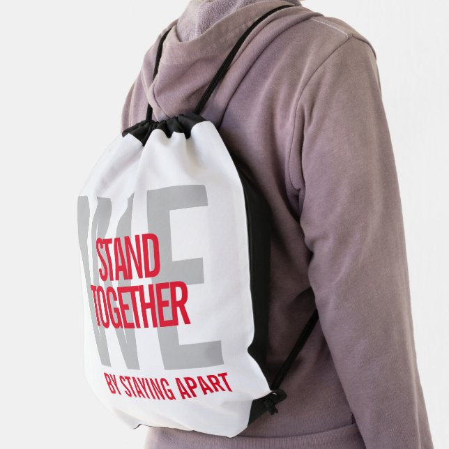 Ironic We Stand Together By Staying Apart Drawstring Bag (Insitu)