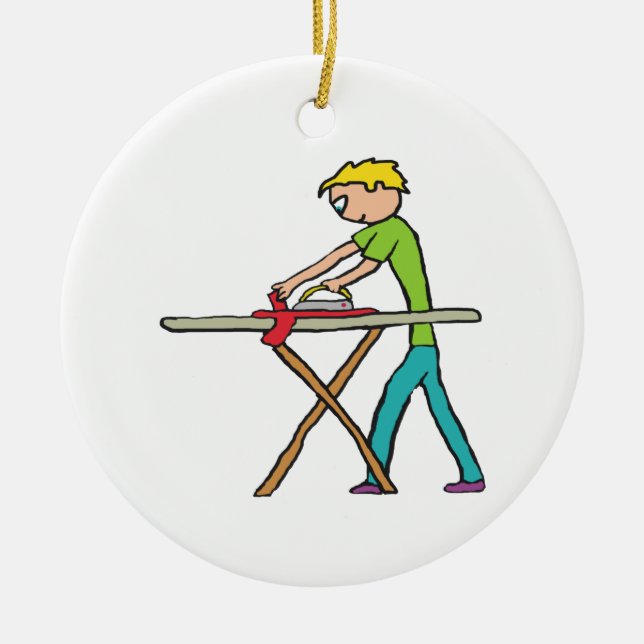 Ironing Ceramic Ornament (Front)