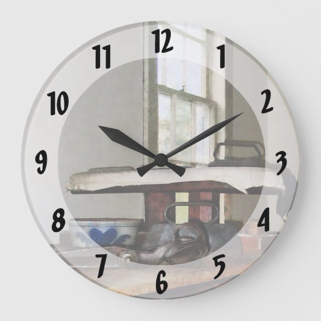 Ironing Day Large Clock (Front)